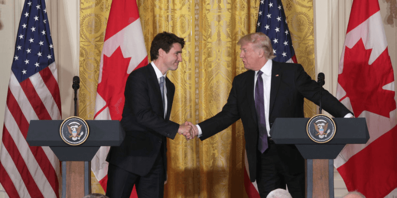 Donald Trump Justin Trudeau USMCA (Photo by Alex WongGetty Images)